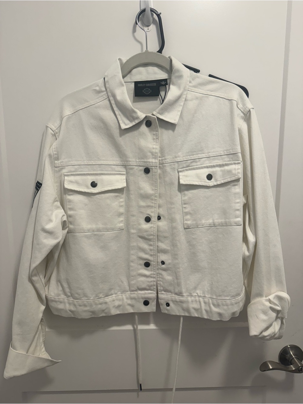 Harley-Davidson White & Gray Racing Jean Jacket - Picture 2 of 2